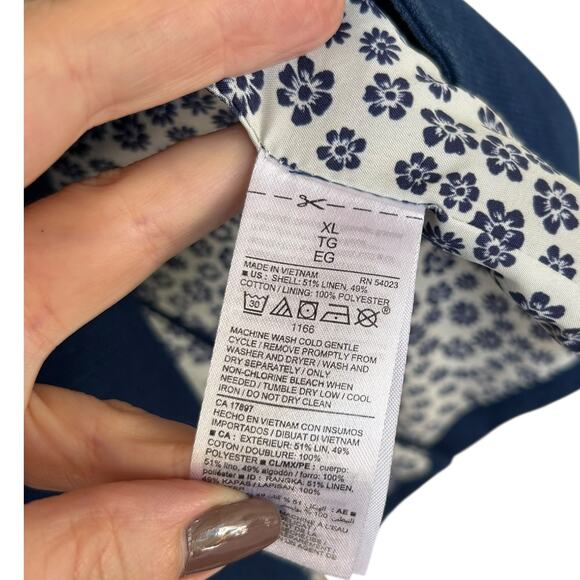 Old Navy Women's Navy Blue Oversized Linen Blazer Size XL - Picture 3 of 4